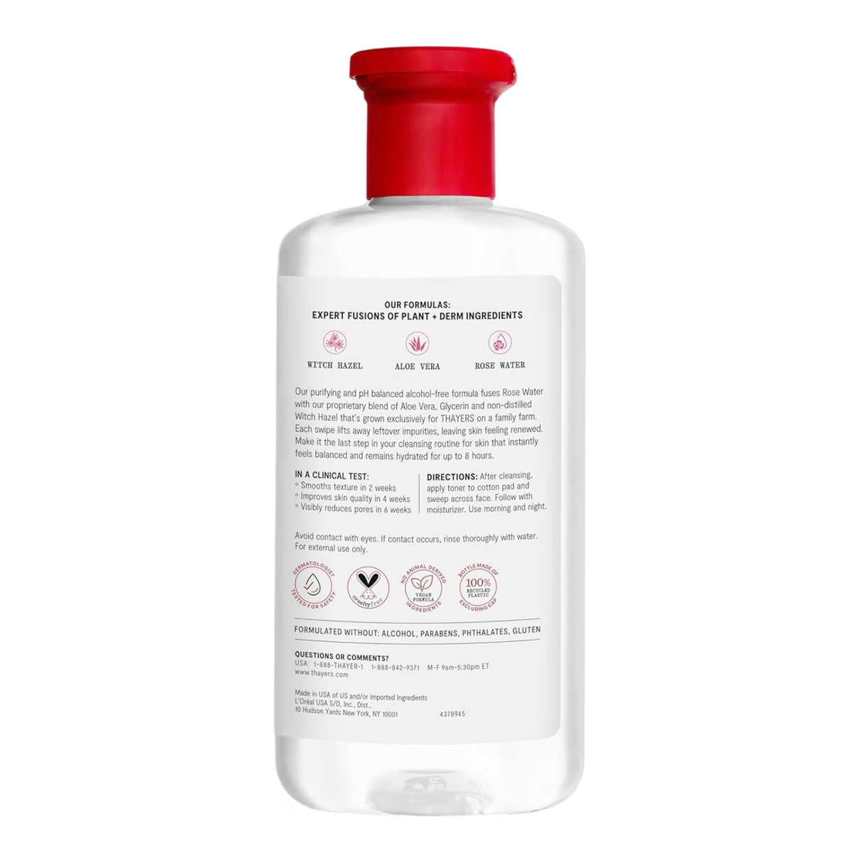 Thayers Rose Petal Witch Hazel Toner Alcohol-Free, 12oz - 6 Pack