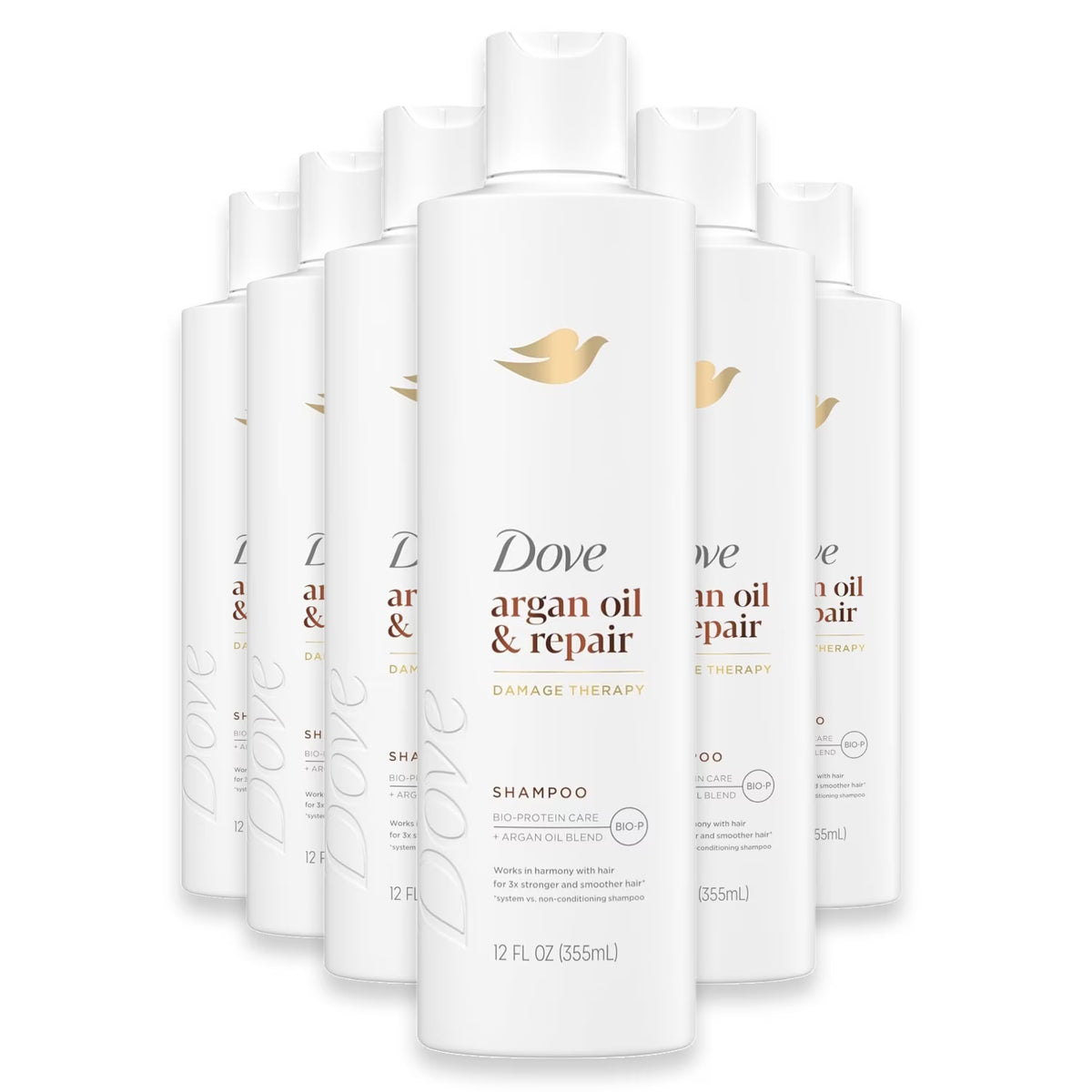 Dove Argan Oil & Repair Shampoo with Bio-Protein Care - 12 oz - 6 Pack