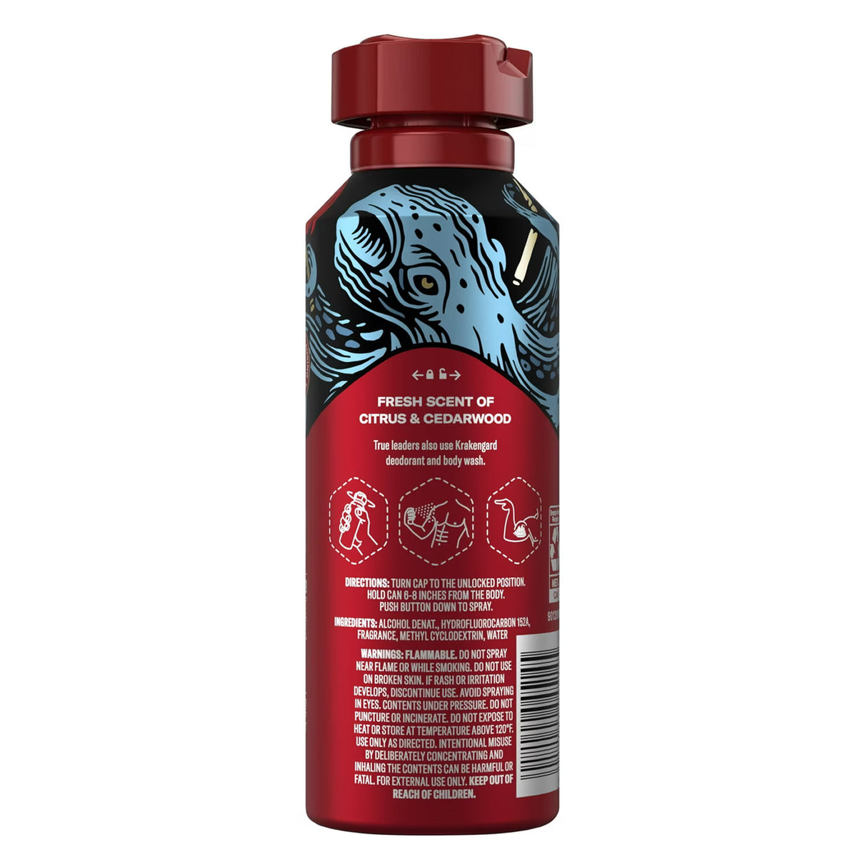 Old Spice Body Spray Deodorant Krakengard Scent - 5.1 oz - 12 Pack
