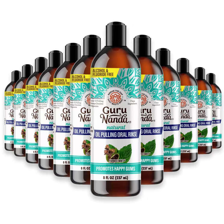 GuruNanda Coconut Mint Oil Pulling Oil – 8 oz – 12 Pack | GuruNanda - Pre Order