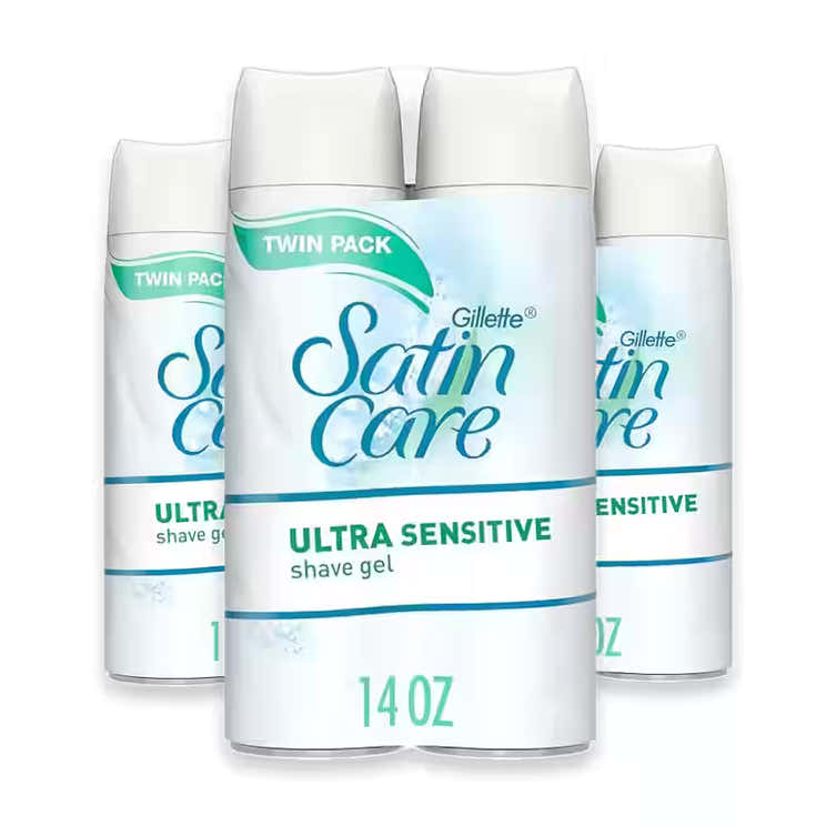 Gillette Satin Care Ultra Sensitive Shave Gel Twin Pack – 7 oz - 3 Pack | Gillette - Pre Order
