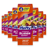 Hefty Slider Storage Bags Quart Size – 24 Count – 8 Pack