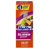 Hefty Slider Storage Bags Quart Size – 24 Count – 8 Pack