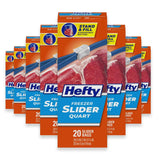Hefty Slider Freezer Bags Quart Size – 20 Count – 8 Pack