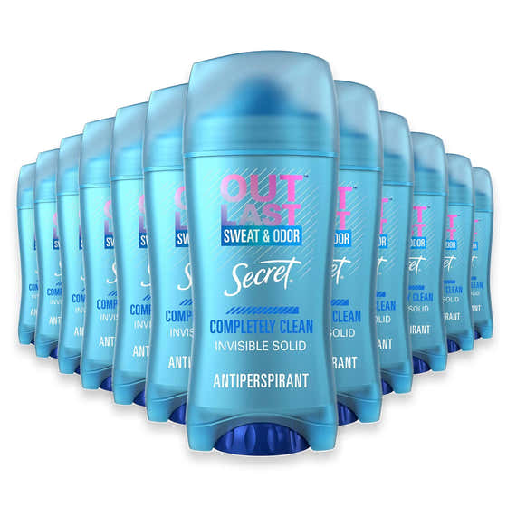 Secret Outlast Completely Clean Invisible Solid Deodorant - 2.6 oz - 12 Pack | Secret - New Arrivals