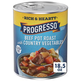 Progresso Soup Gluten Free Rich & Hearty Beef Pot Roast – 18.5 fl oz – 12 Pack - 25 cases pallet