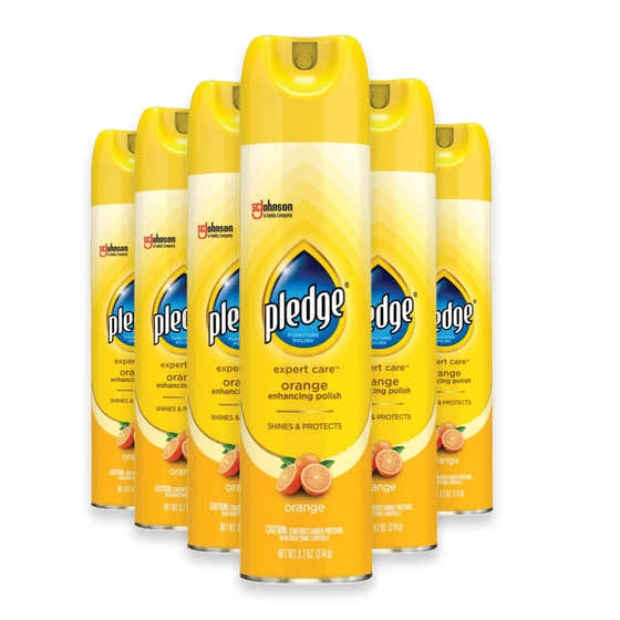 Pledge Orange Furniture Polish Spray, 9.7 oz - 6 Pack | Pledge - Cleaning Supplies
