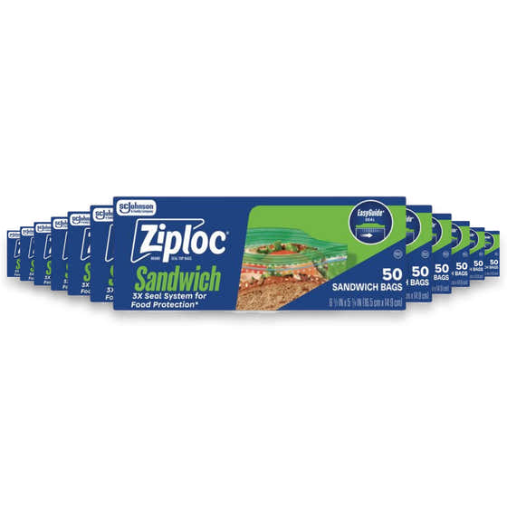 Ziploc Sandwich Bags, 50ct - 12 Pack | Ziploc - Paper Products