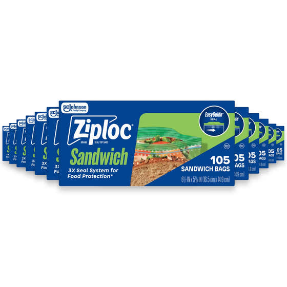Ziploc Sandwich Bags - 105 Ct - 12 Pack | Ziploc - Paper Products