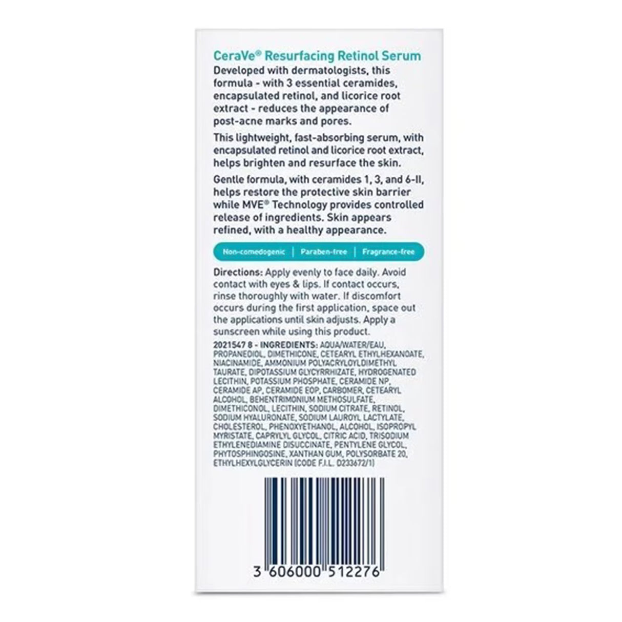 CeraVe Resurfacing Retinol Serum – 1 oz – 24 Pack