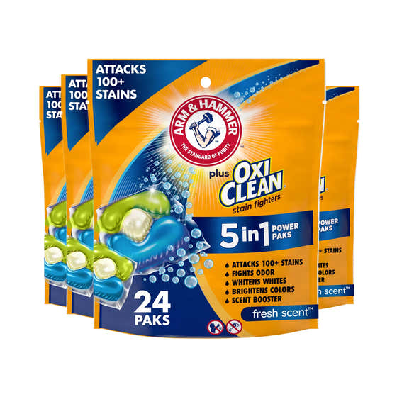 Arm &amp; Hammer OxiClean Power Packs 5-in-1 Laundry Detergent Pacs 24 Ct - 4 Pack | Arm &amp; Hammer - Arm &amp; Hammer