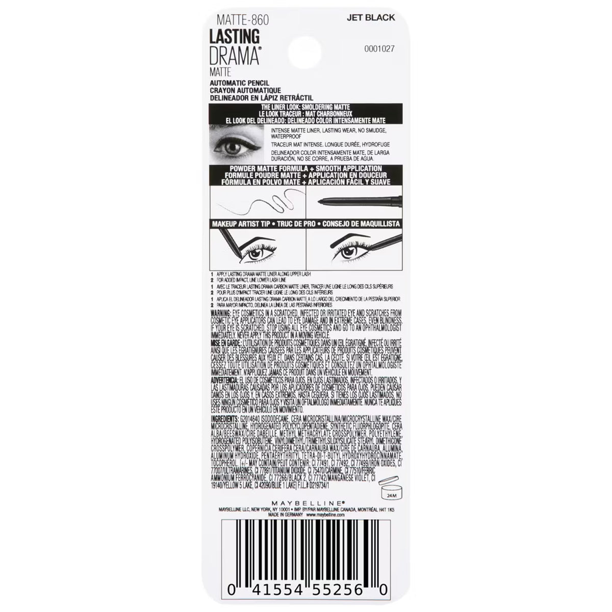 Maybelline Lasting Drama Matte Eyeliner Jet Black - 72 Pack