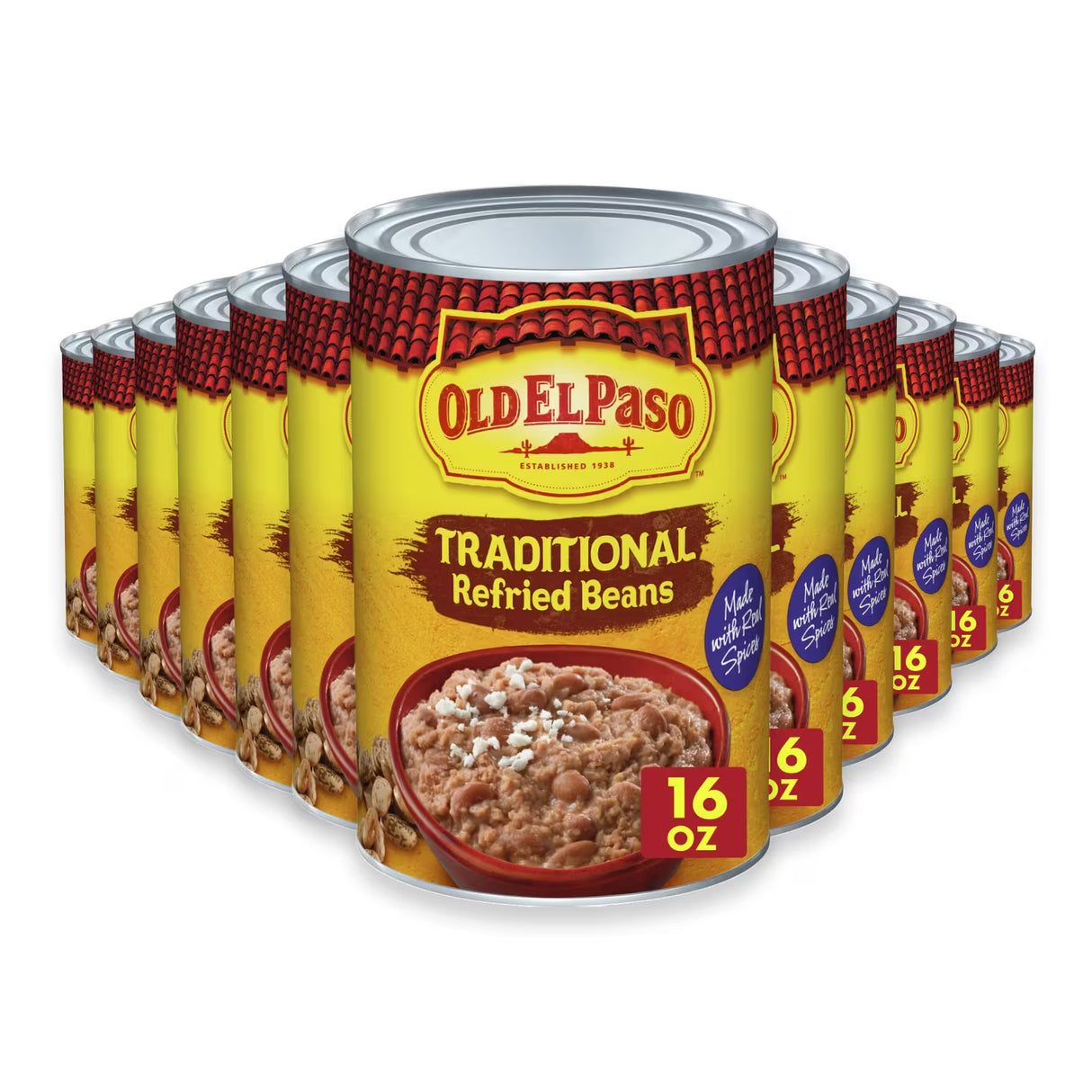 Old El Paso Traditional Refried Beans - 16 oz - 12 Pack
