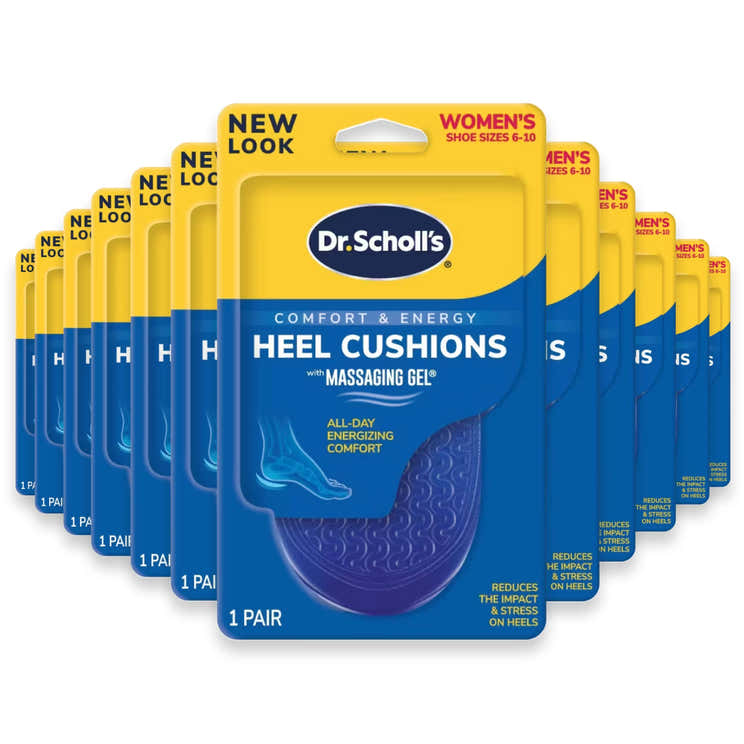 Dr. Scholl’s Comfort Heel Cushions with Massaging Gel for Women Size 6 to 10 1 Pair - 12 Pack | Dr Scholl`s - Pre Order