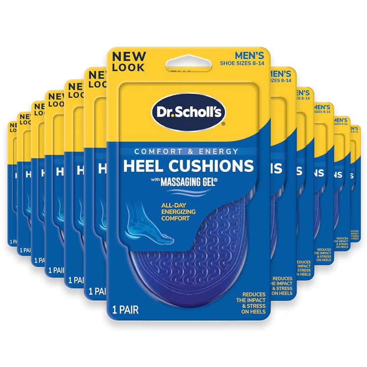 Dr. Scholl’s Comfort Heel Cushions with Massaging Gel for Men Size 8 to 13 1 Pair - 12 Pack | Dr Scholl`s - Pre Order