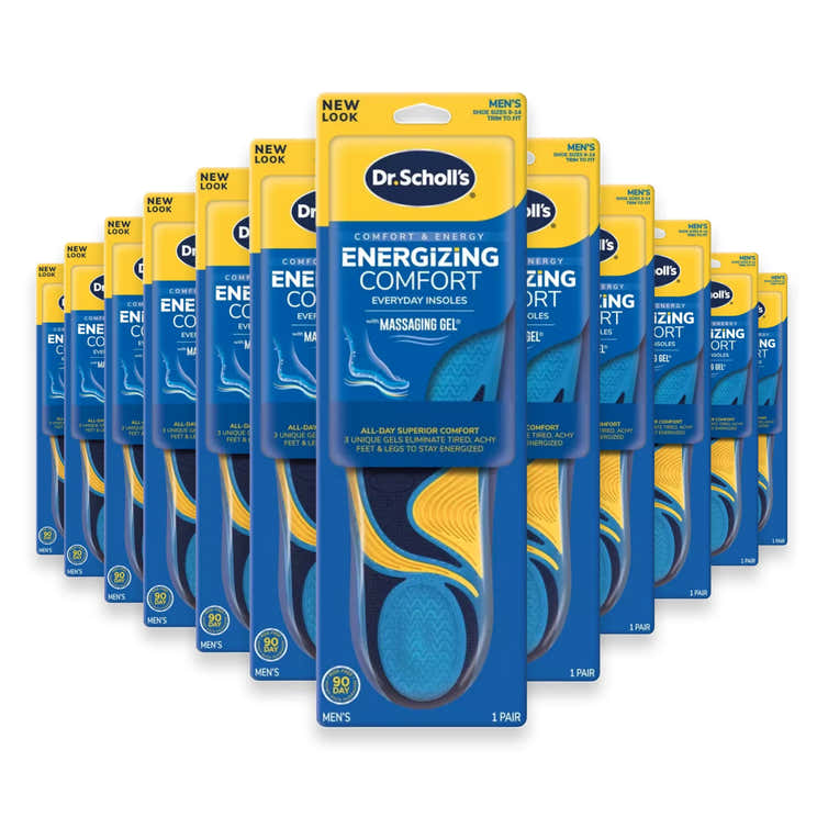 Dr. Scholl’s Energizing Comfort with Massaging Gel Insoles for Men Size 8 to 14 1 Pair - 12 Pack | Dr Scholl`s - Pre Order