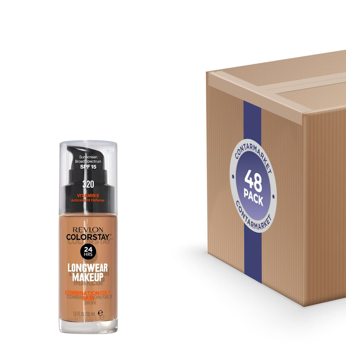 Revlon ColorStay Liquid Foundation Combination/Oily Skin 320 True Beige 1 oz - 48 Pack