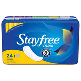 Stayfree Maxi Pads Regular Absorbency – 24 Count – 6 Pack