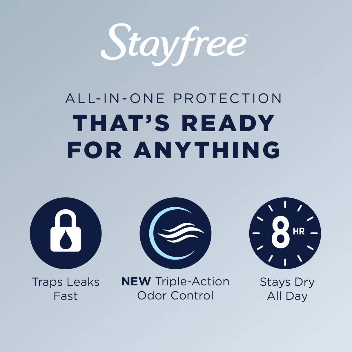Stayfree Maxi Pads Regular Absorbency – 24 Count – 6 Pack