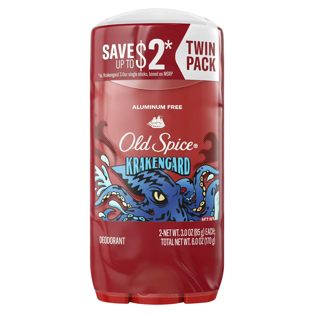 Old Spice Wild Collection Krakengard Deodorant, 3 oz - Twin Pack - 6 Pack