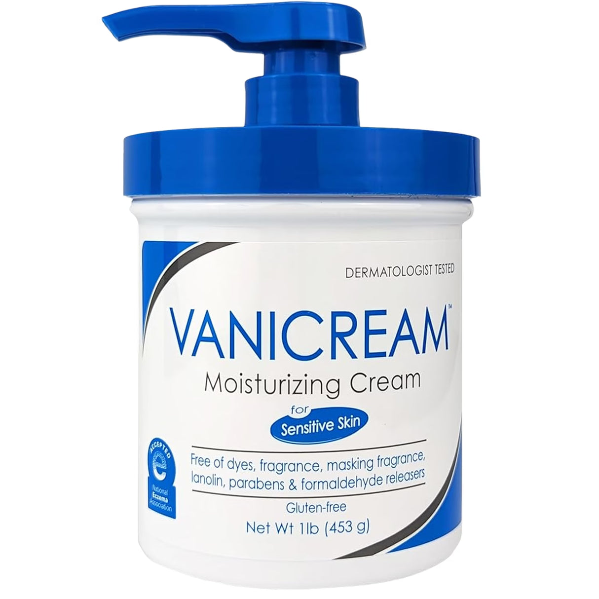 Vanicream Moisturizing Skin Cream with Pump for Sensitive Skin, Fragrance-Free, 16 oz - 12 Pack