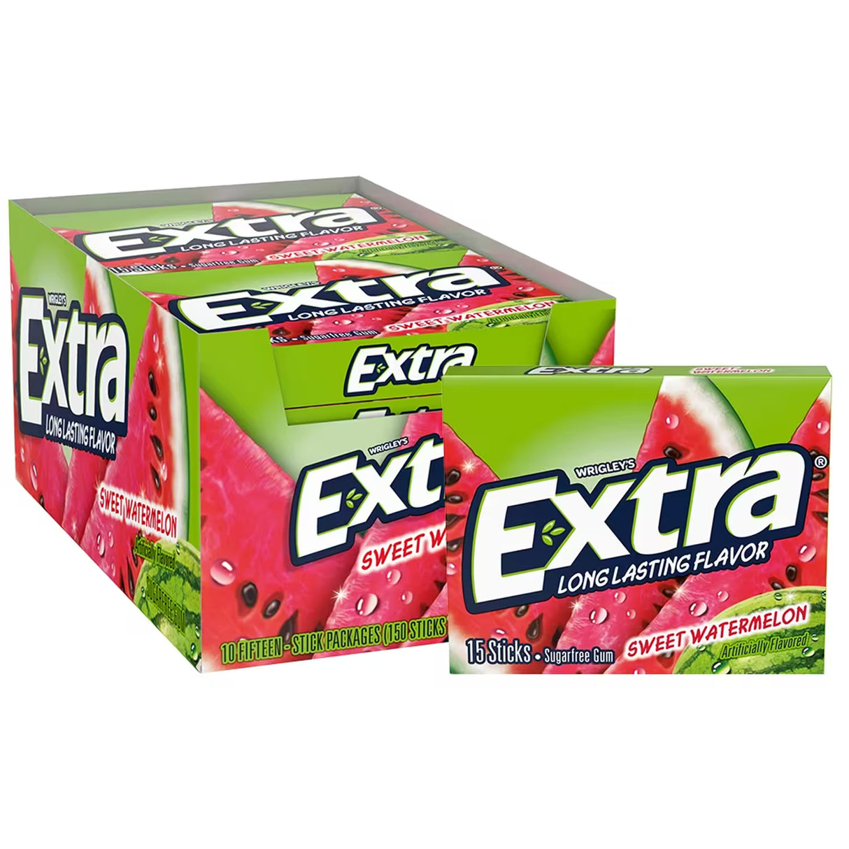 Wrigley's Extra Watermelon Chewing Gum – 15 Pieces – 120 Pack