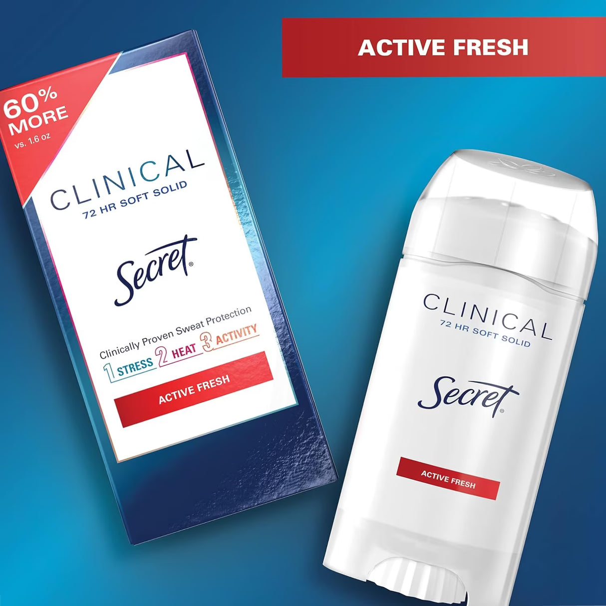Secret Clinical Strength Sport Fresh Soft Solid Antiperspirant Deodorant - 2.6 oz - 12 Pack