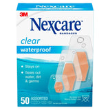 Nexcare Waterproof Clear Bandages, Assorted Sizes, 50 CT - 24 Pack