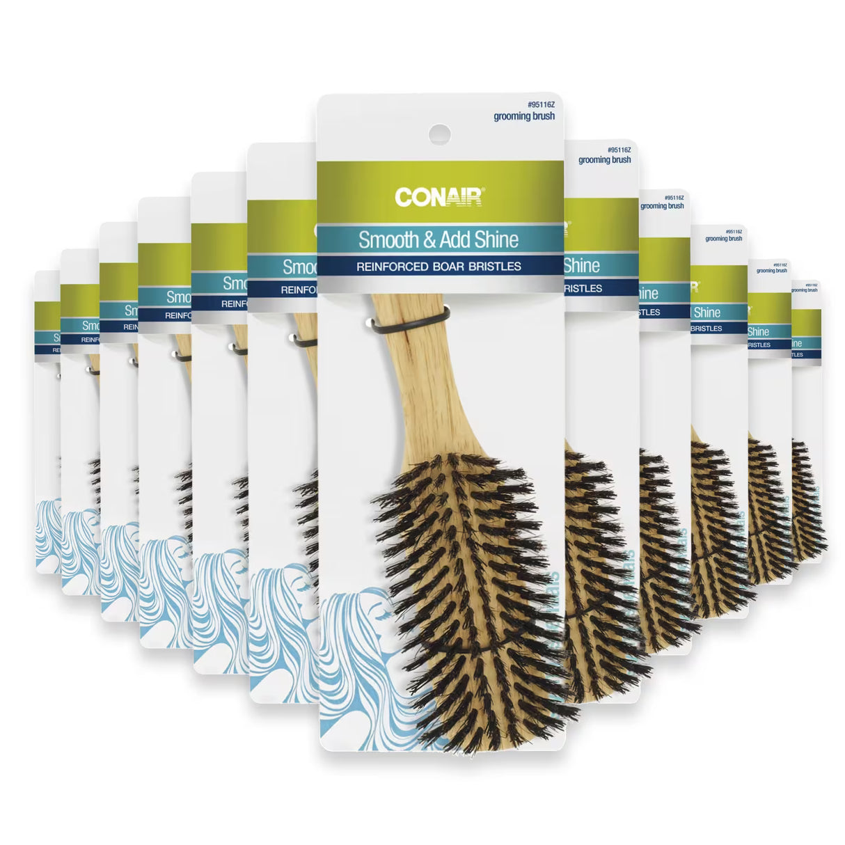 Conair Men’s Club Hair Brush with Boar Bristles and Nylon Tufts - 24 Pack