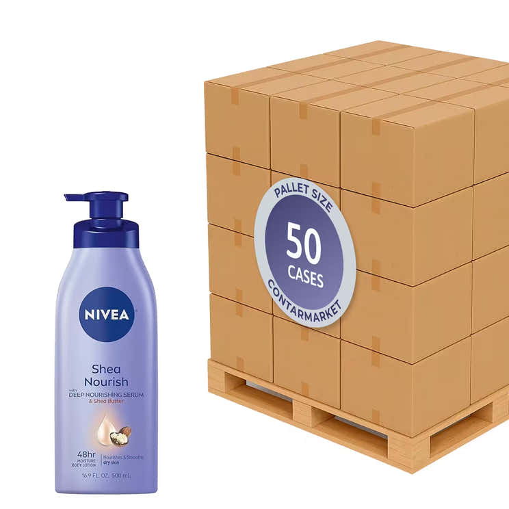 Nivea Shea Daily Moisture Body Lotion – 16.9 Oz – 12 Pack - 50 cases pallet | Nivea - Pallets