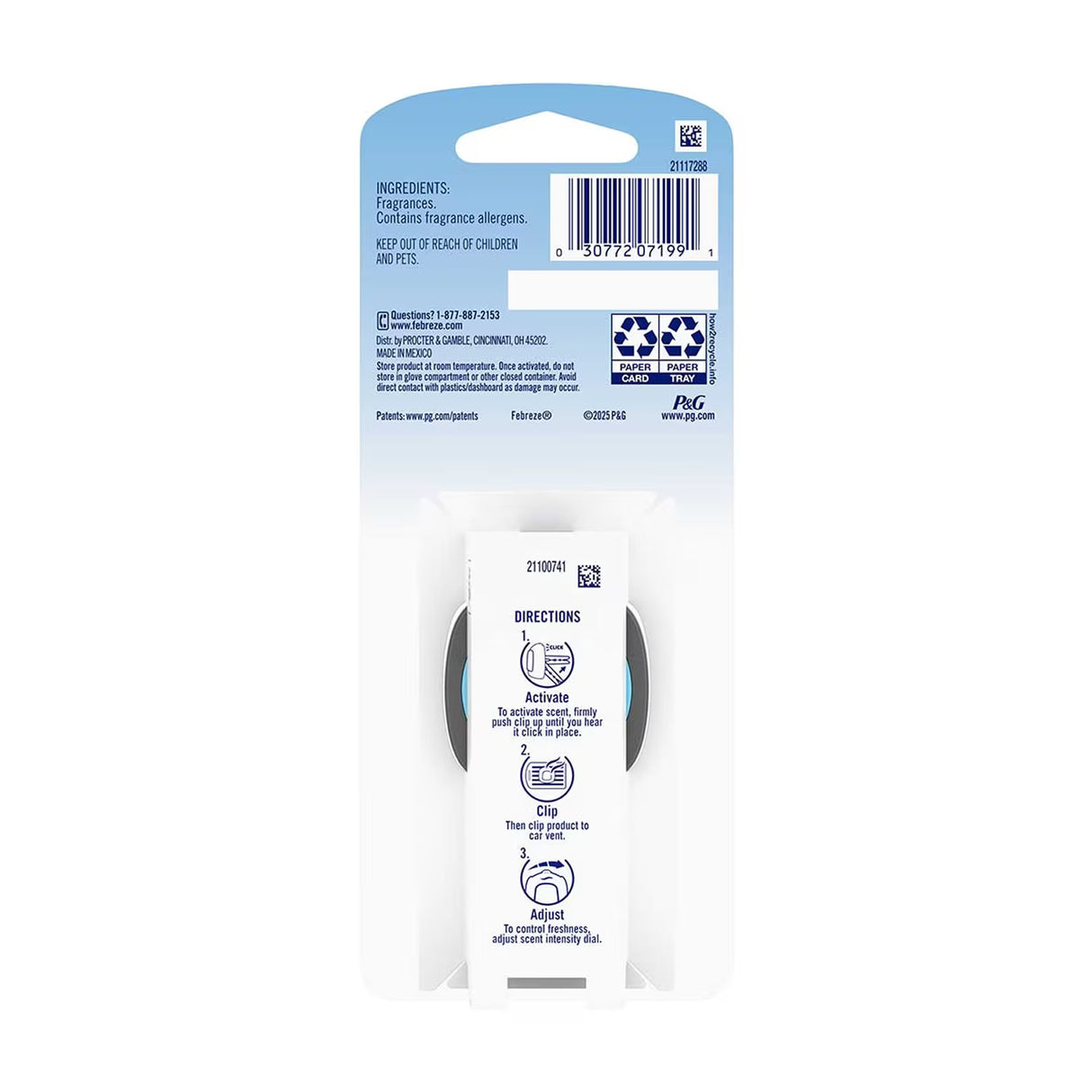 Febreze Car Vent Clip Air Freshener Black – 1 Count – 8 Pack