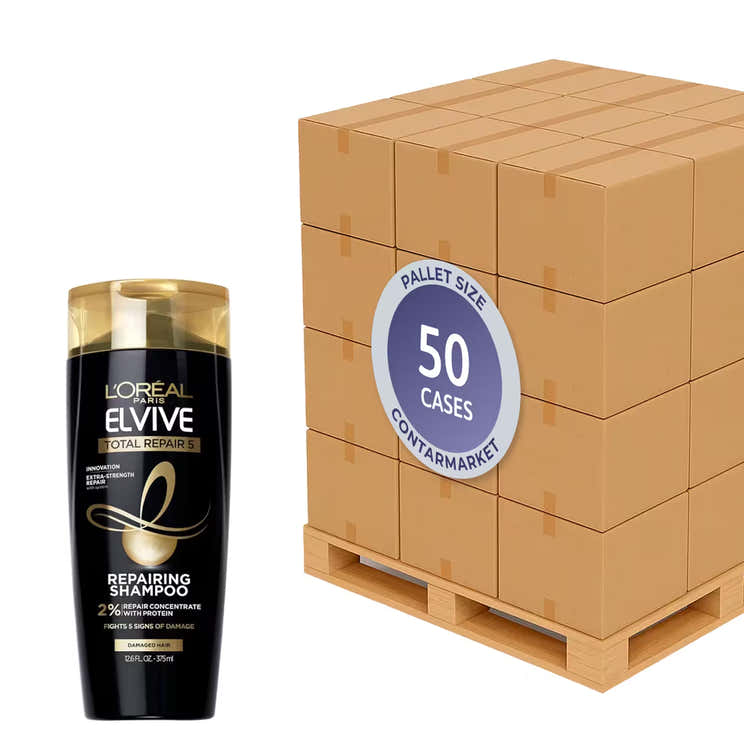 L'Oreal Elvive Shampoo Total Repair 5 – 12.6 fl oz – 6 Pack - 50 cases pallet | L'oreal - Pallets