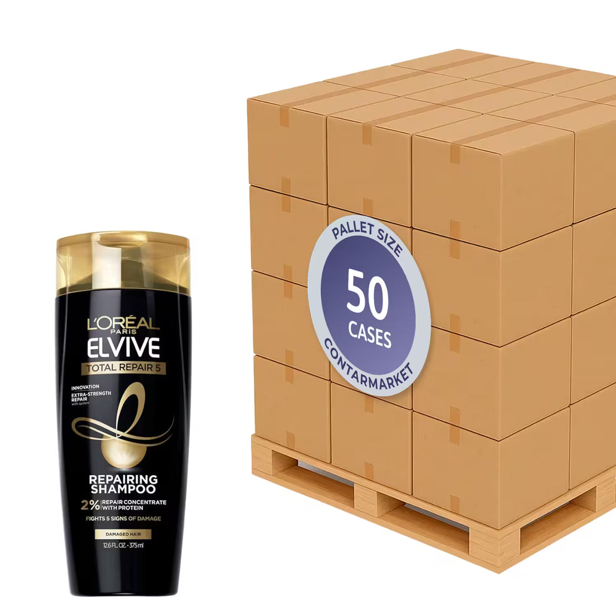 L'Oreal Elvive Shampoo Total Repair 5 – 12.6 fl oz – 6 Pack - 50 cases pallet