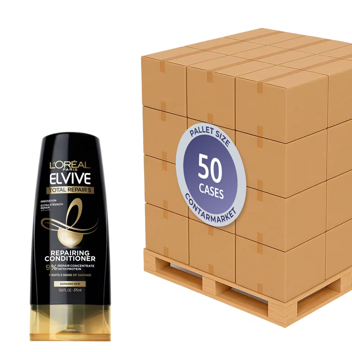 L'Oreal Elvive Conditioner Total Repair 5 – 12.6 fl oz – 6 Pack - 50 cases pallet