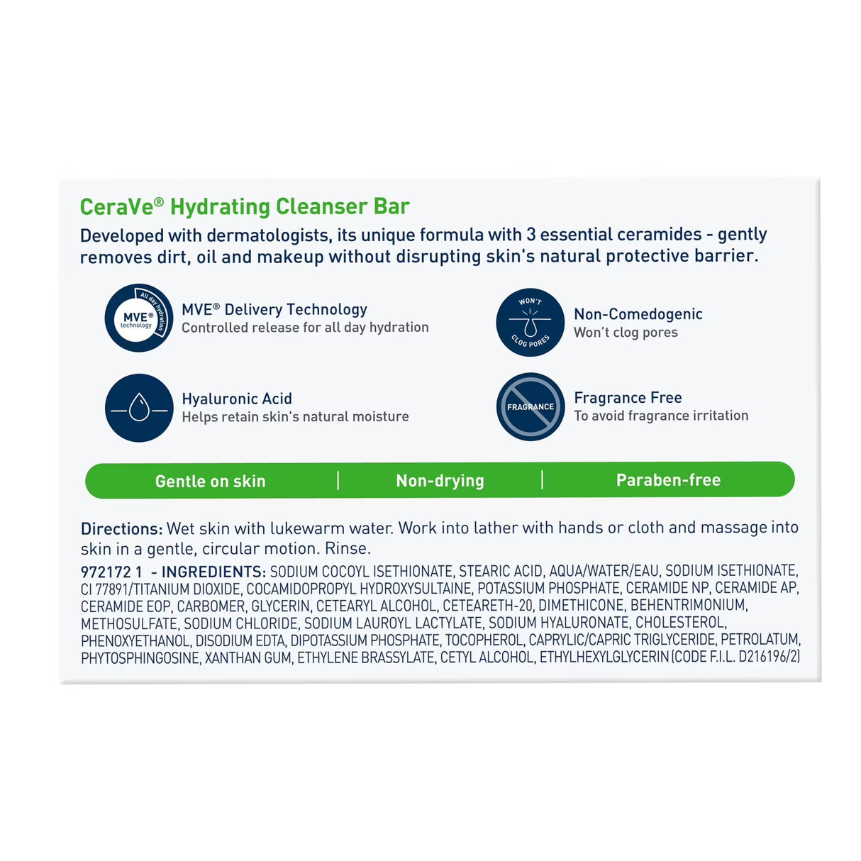 CeraVe Hydrating Cleansing Bar for Normal to Dry Skin, 4.5 oz - 12 Pack