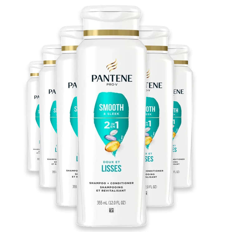 Pantene Pro-V Smooth and Sleek 2-in-1 Shampoo &amp; Conditioner - 12 oz - 6 Pack | Pantene - Pre Order