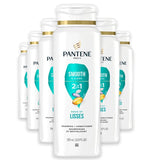 Pantene Pro-V Smooth and Sleek 2-in-1 Shampoo & Conditioner - 12 oz - 6 Pack