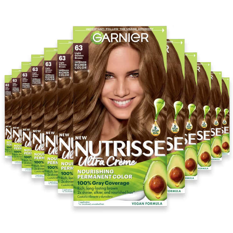 Garnier Nutrisse Hair Color, #63 Light Golden Brown - 12 Pack | Garnier - Pre Order