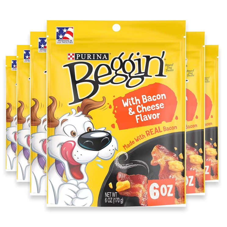Purina Beggin' Strips Bacon &amp; Cheese Dog Treats – 6 oz – 6 Pack | Purina - Pre Order