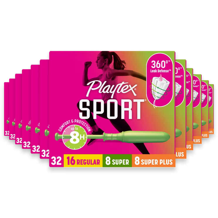 Playtex Sport Tampons Regular/Super/Super Plus – 32 Count – 12 Pack | Playtex - Pre Order