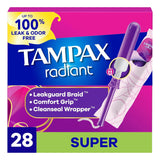 Tampax Radiant Super Tampons - 28Ct - 6 Pack