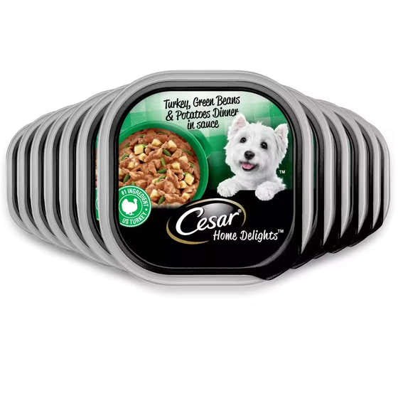 Cesar Home Delights Wet Dog Food Turkey, Potato &amp; Green Beans – 3.5 oz – 24 Pack | Cesar - Pet Supplies