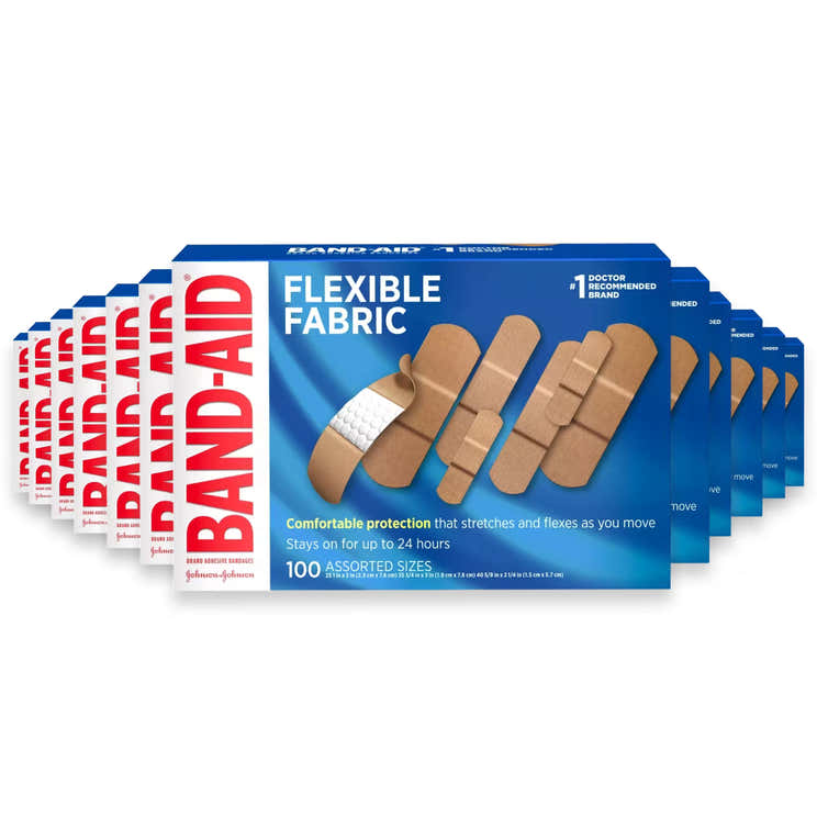 Band-Aid Flexible Fabric Assorted Adhesive Bandages - 100 Ct - 12 Pack | Band-Aid - Pre Order