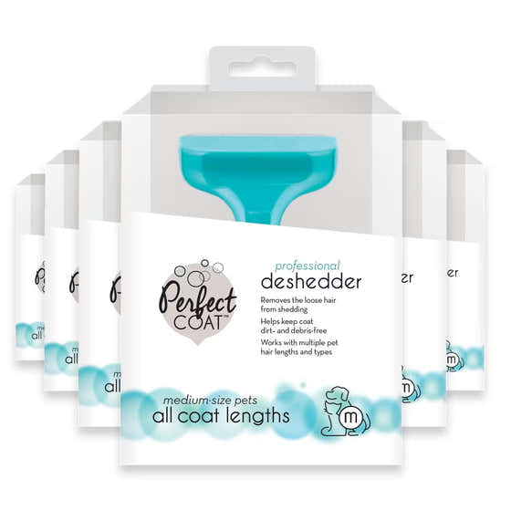 Perfect Coat Deshedding Tool For Pets – Medium Size – 6 Pack | Perfect Coat - Pet Supplies