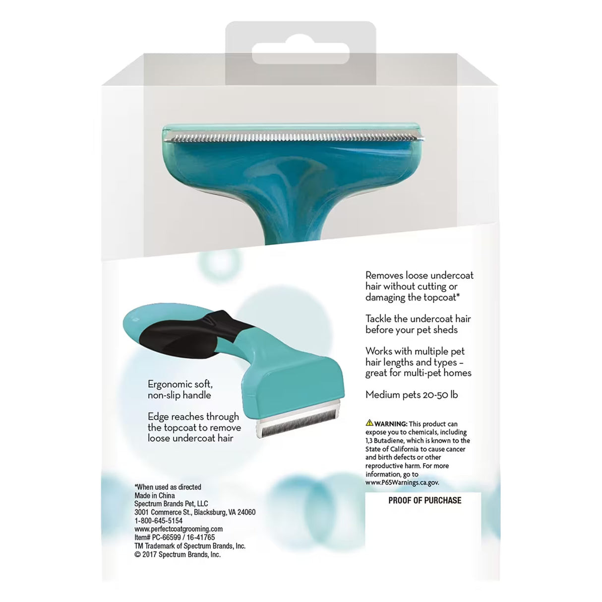 Perfect Coat Deshedding Tool For Pets – Medium Size – 6 Pack