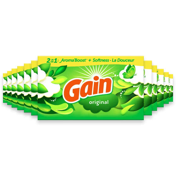 Gain Dryer Sheets Original Scent, 34 Ct - 12 Pack | Gain - Household - Wholesale