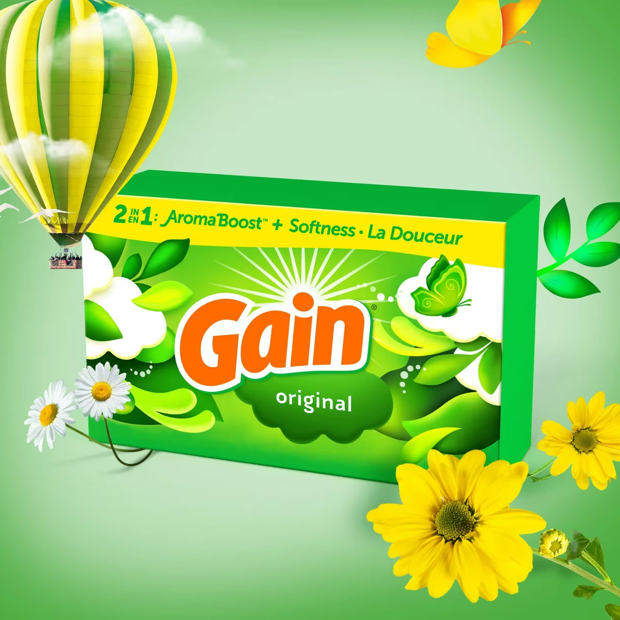 Gain Dryer Sheets Original Scent, 34 Ct - 12 Pack