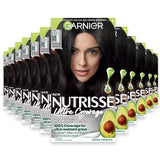 Garnier Nutrisse Ultra Coverage Permanent Hair Color Kit, #200 Ultimate Deep Soft Black - 12 Pack