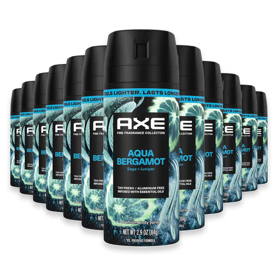 AXE Aqua Bergamot Premium Body Spray - 2.9oz - 12 Pack - travel size - | Axe - Axe