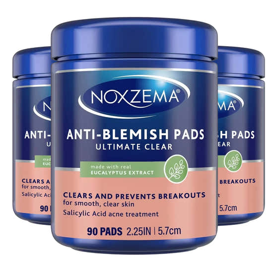 Noxzema Ultimate Clear Anti Blemish Pads, Eucalyptus - 90 Ct - 3 Pack - Open Box | Noxzema - Open Box